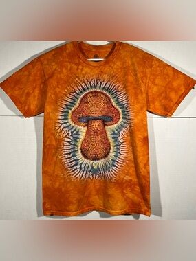 The Mountain Mushroom Tie Dye Short Sleeve T-Shirt Men’s Size Medium Orange